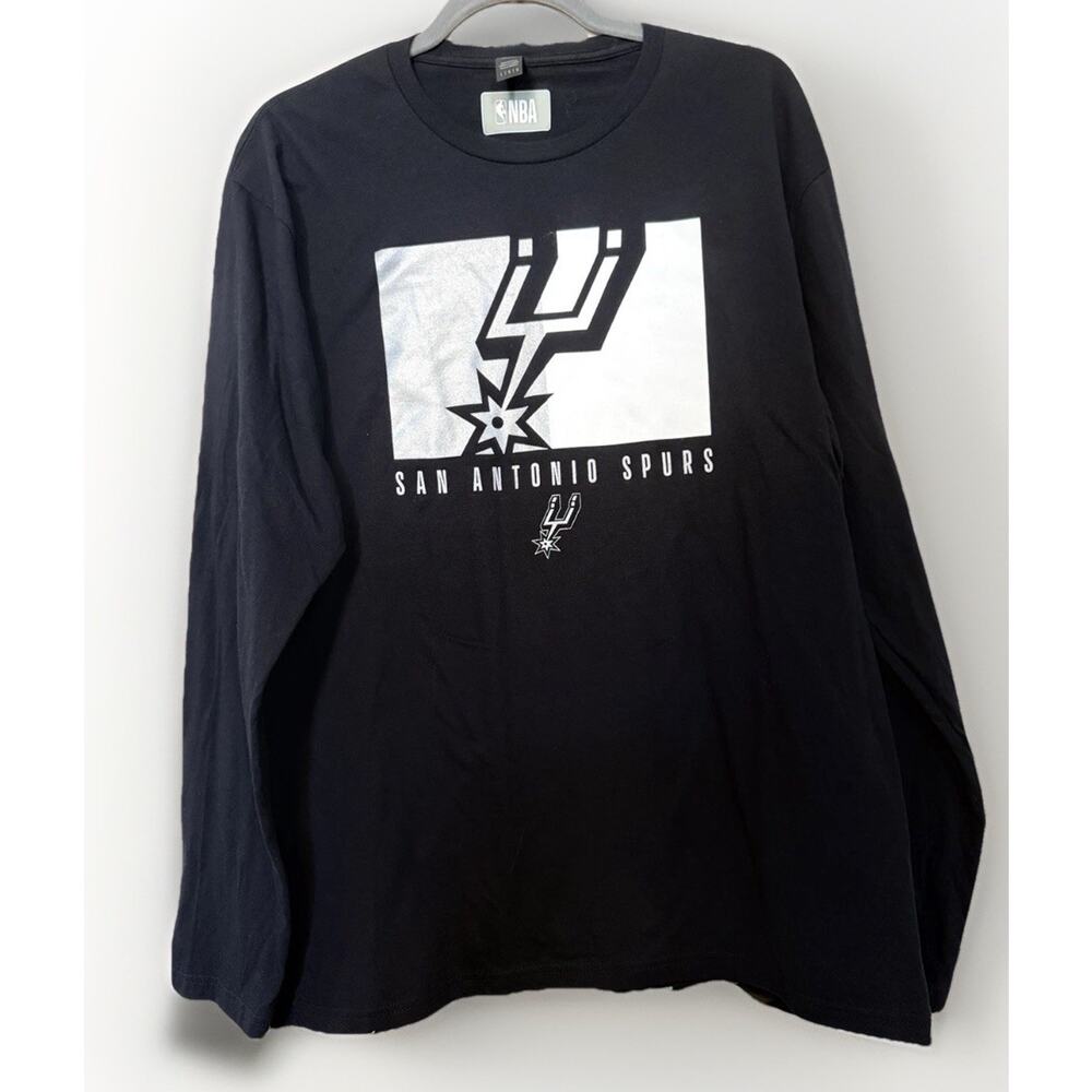San Antonio Spurs T-Shirt NBA Basketball Black Shirt Sleeve Men's Size Large